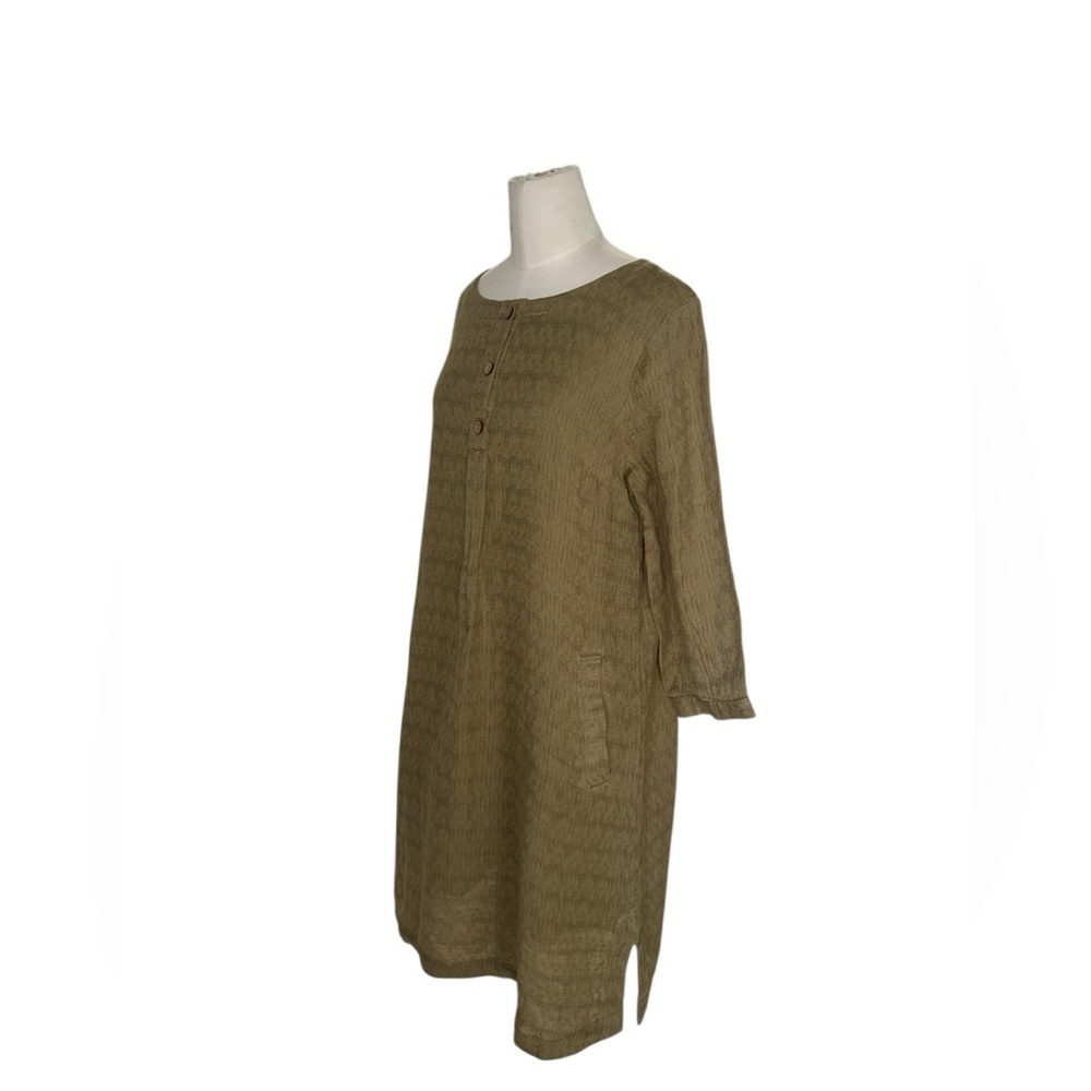 Soft Surroundings Cotton Linen Blend Dress • Earthy Minimalist Tunic - Picture 4 of 8